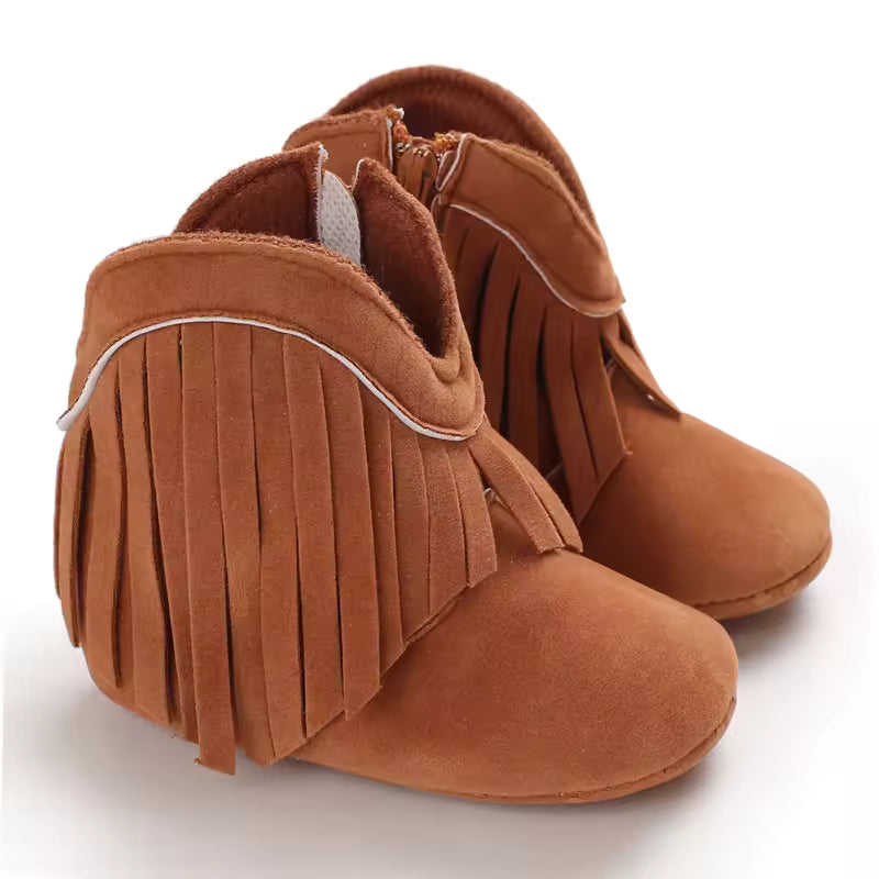 Baby PU Leather Mid-Calf Round Toe Baby Western Boots - CB074