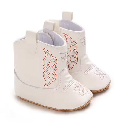 Baby PU Leather Mid-Calf Round Toe Baby Western Boots - CB074