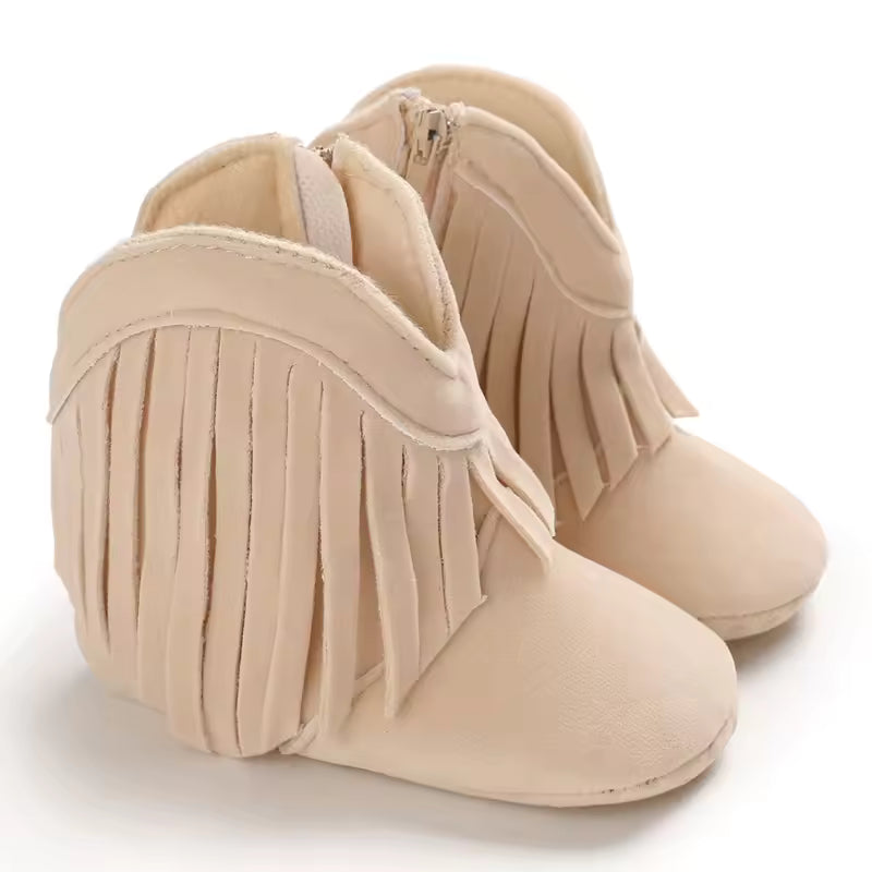Baby PU Leather Mid-Calf Round Toe Baby Western Boots - CB074