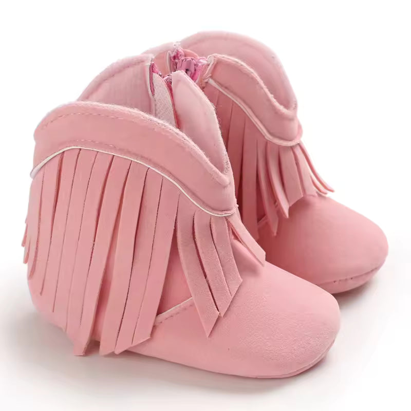 Baby PU Leather Mid-Calf Round Toe Baby Western Boots - CB074