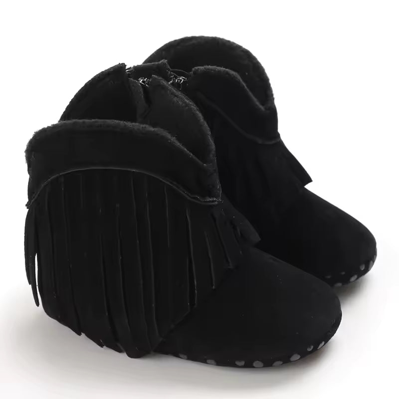 Baby PU Leather Mid-Calf Round Toe Baby Western Boots - CB074