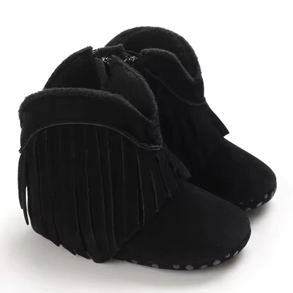 Baby PU Leather Mid-Calf Round Toe Baby Western Boots - CB074
