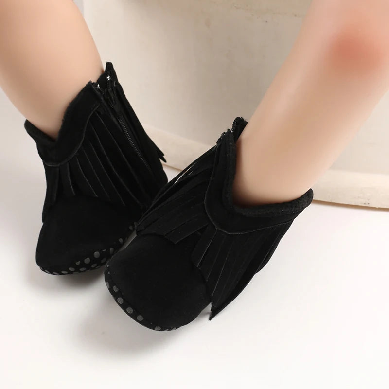 Baby PU Leather Mid-Calf Round Toe Baby Western Boots - CB074