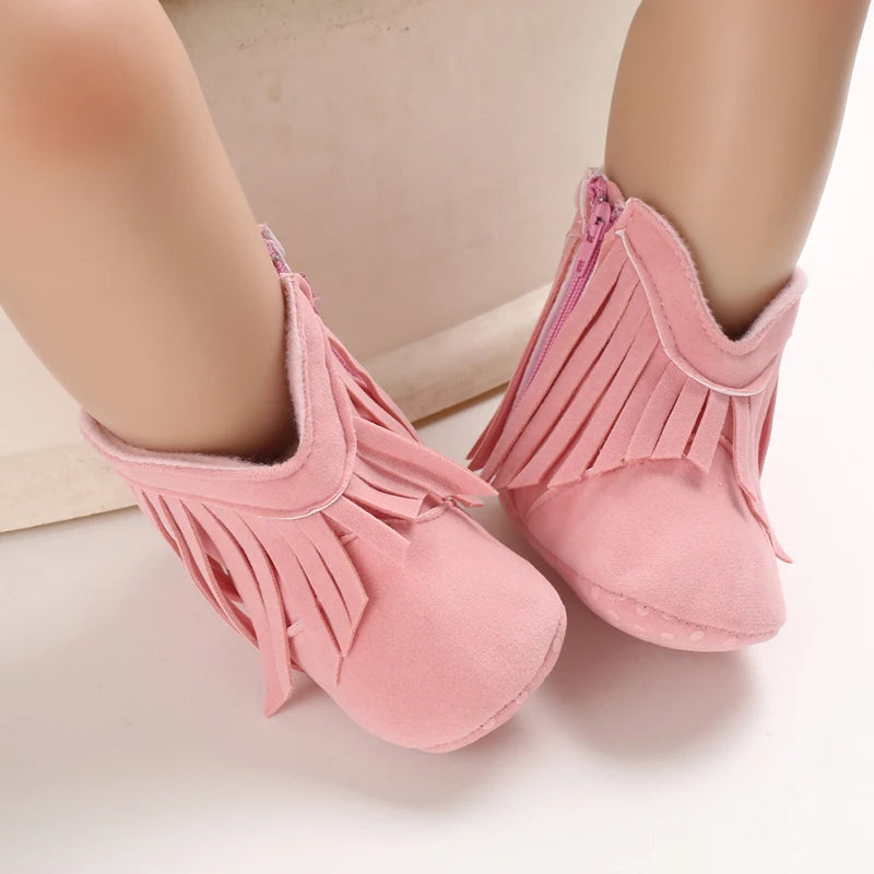 Baby PU Leather Mid-Calf Round Toe Baby Western Boots - CB074