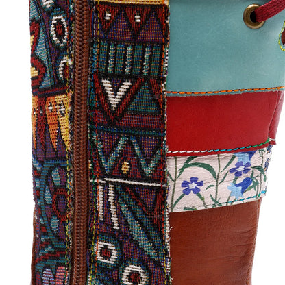 Koznoy Women's Sheepskin Leather Side-Zip Knee-High Round Toe Block Heel Cowgirl Boots - CB056