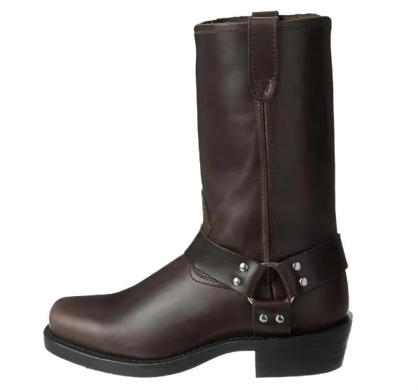 Men's PU Leather Mid-Calf Square Toe Cowboy Boots - CB049