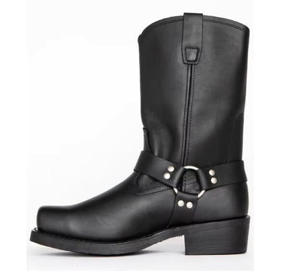 Men's PU Leather Mid-Calf Square Toe Cowboy Boots - CB049