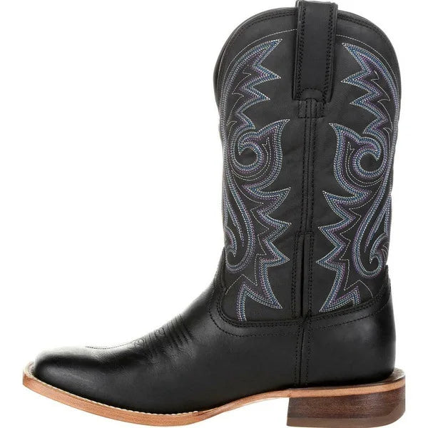 Men's Genuine Leather Mid-Calf Pointed Toe Mid Heel Cowboy Boots - CB001