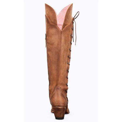 Women's Side-Zip Over-the-Knee Pointed Toe Block Heel Cowgirl Boots - CB026