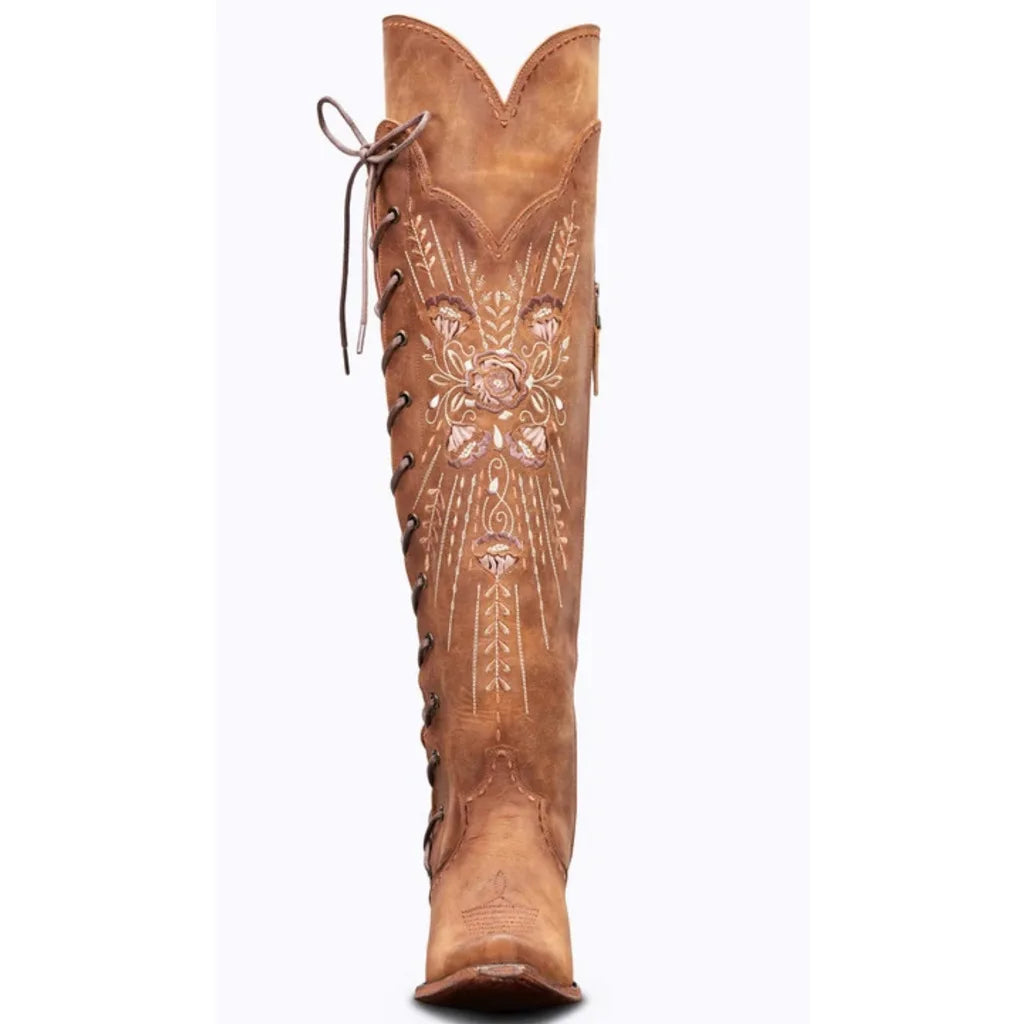 Women's Side-Zip Over-the-Knee Pointed Toe Block Heel Cowgirl Boots - CB026