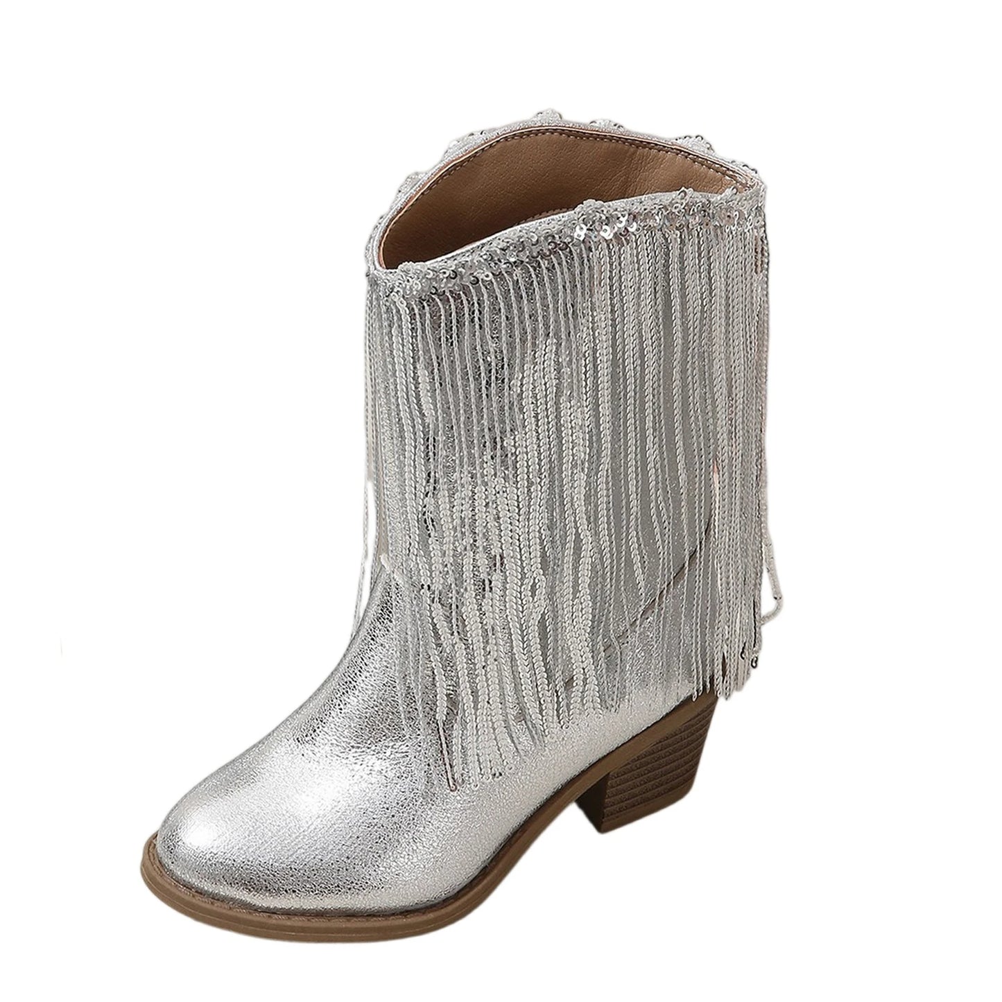 Girls' Fringe Mid-Calf Cowgirl Boots - CB083