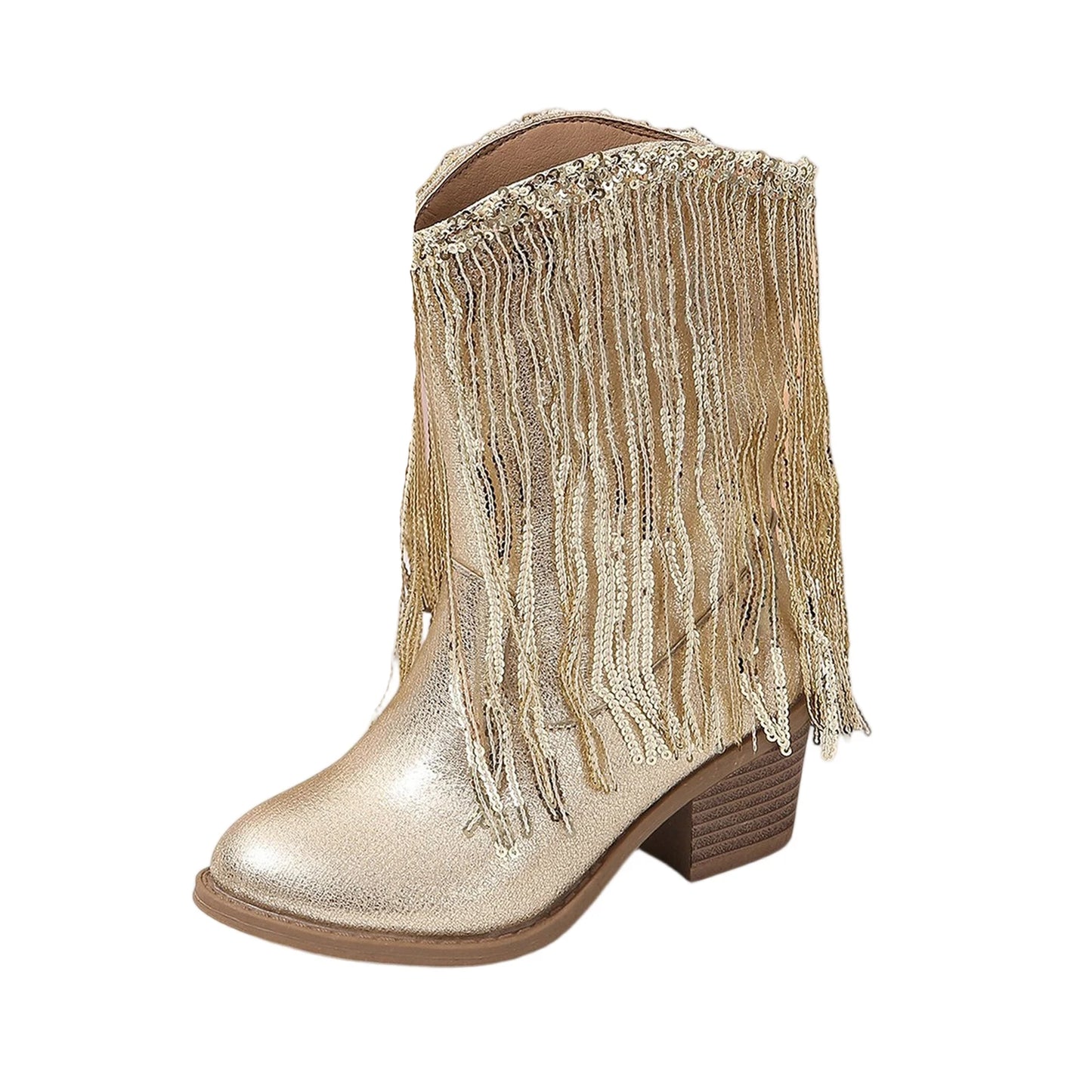 Girls' Fringe Mid-Calf Cowgirl Boots - CB083