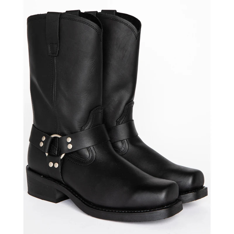 Men's PU Leather Mid-Calf Square Toe Cowboy Boots - CB022