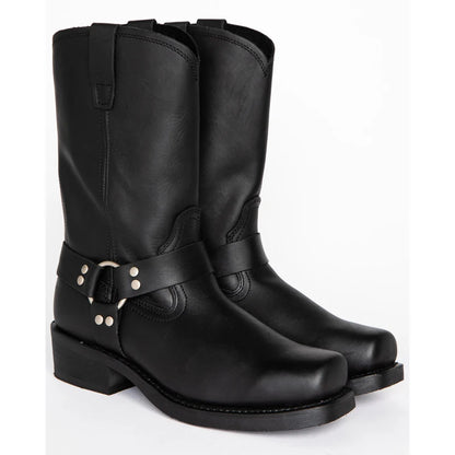 Men's PU Leather Mid-Calf Square Toe Cowboy Boots - CB022