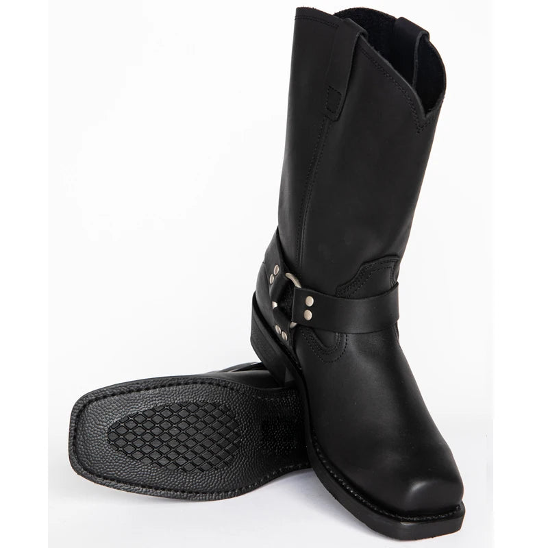 Men's PU Leather Mid-Calf Square Toe Cowboy Boots - CB022