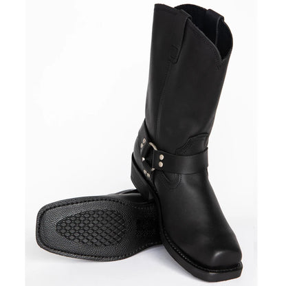 Men's PU Leather Mid-Calf Square Toe Cowboy Boots - CB022