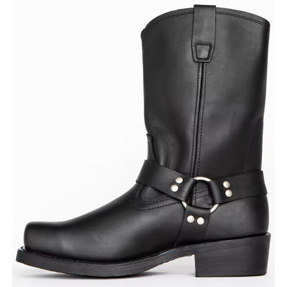 Men's PU Leather Mid-Calf Square Toe Cowboy Boots - CB022