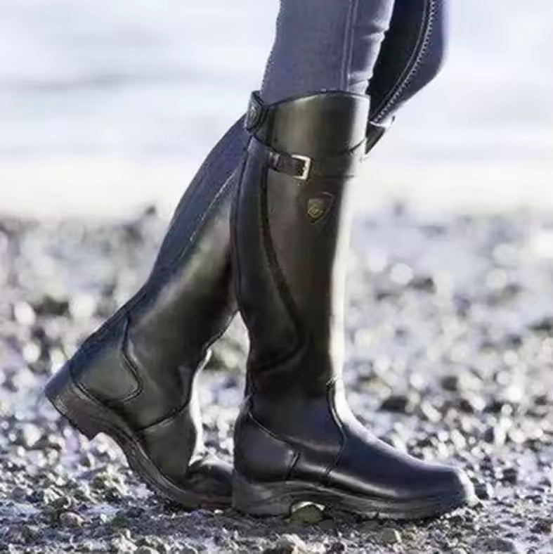 Women's Suede-Look Over-the-Knee Pointed Toe High Heel Cowgirl Boots - CB006