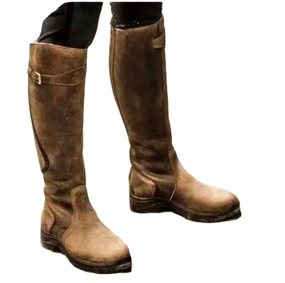 Women's Suede-Look Over-the-Knee Pointed Toe High Heel Cowgirl Boots - CB006