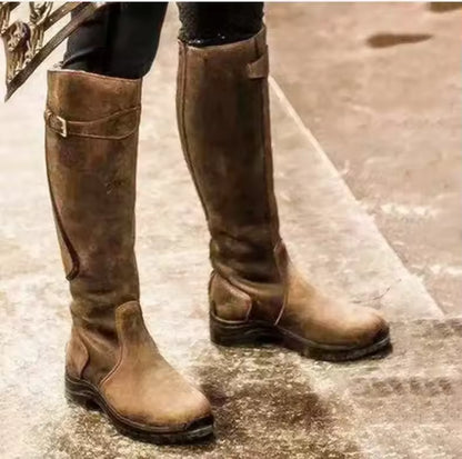 Women's Suede-Look Over-the-Knee Pointed Toe High Heel Cowgirl Boots - CB006