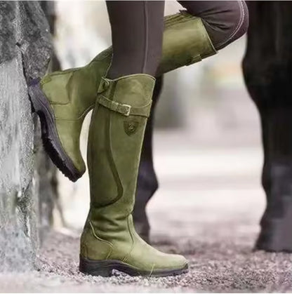 Women's Suede-Look Over-the-Knee Pointed Toe High Heel Cowgirl Boots - CB006