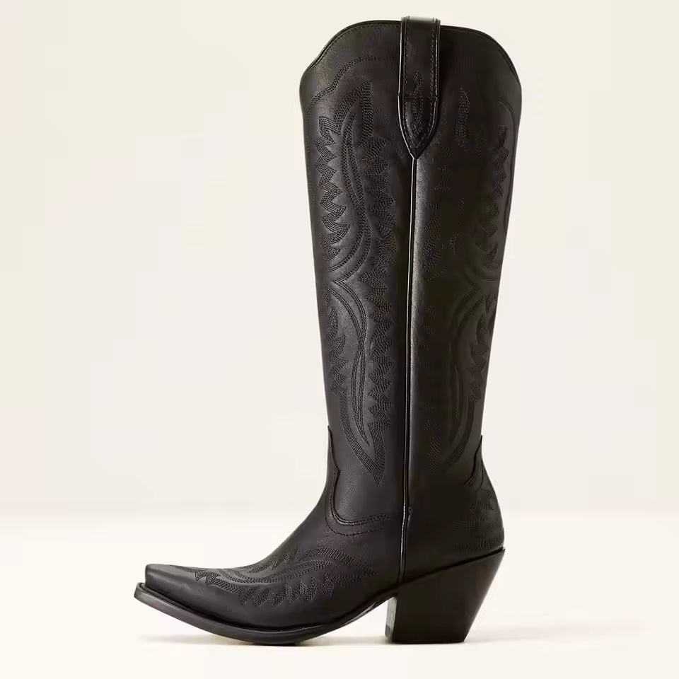 Women's Mid-Calf Pointed Toe High Heel Cowgirl Boots - CB039