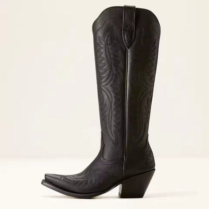 Women's Mid-Calf Pointed Toe High Heel Cowgirl Boots - CB039