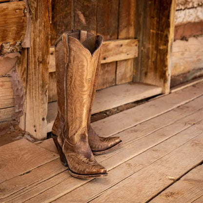 Women's Mid-Calf Pointed Toe High Heel Cowgirl Boots - CB039