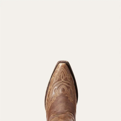 Women's Mid-Calf Pointed Toe High Heel Cowgirl Boots - CB039