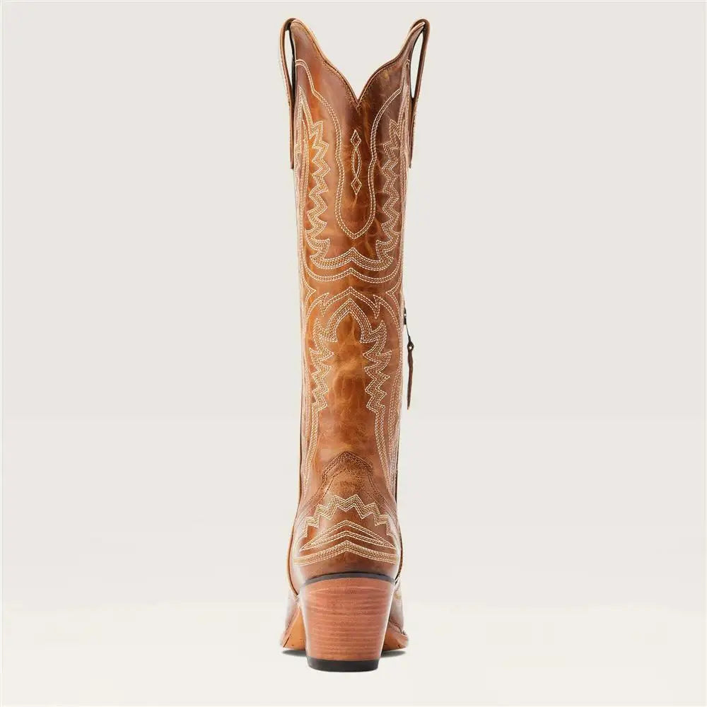 Women's Mid-Calf Pointed Toe High Heel Cowgirl Boots - CB039